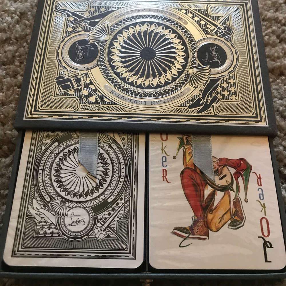 Christian Louboutin red black playing card set
